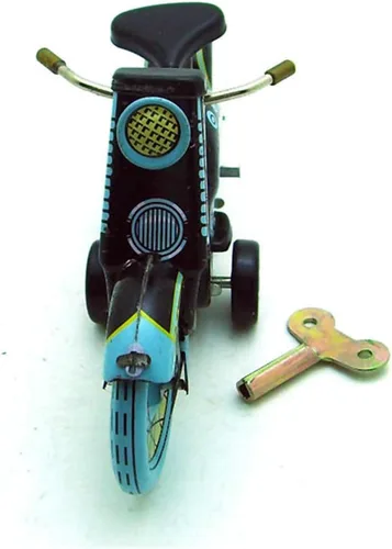 Vista 4 de Charmgle Retro Wind-Up - Juguete de colección para adultos, accesorios de fotografía de juguete de motocicleta, decoración de juguetes de lata