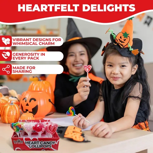 Vista 7 de Fusion Select 24 paletas en forma de corazón – Lollipop dulce corazón para rellenos de bolsas de fiesta, rellenos de piñata – Ideal para el día