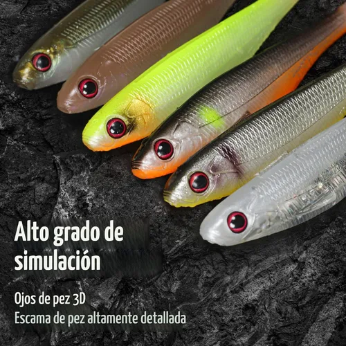 Vista 3 de TRUSCEND Shadtale Easy Catch Soft Fishing Lures, Unique Vibration and Action for Various Rigs, Paddle Tail Swimbaits Trailer for Bass, Trout