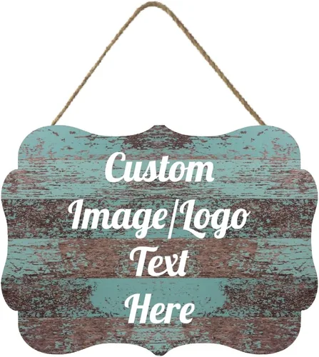 Vista 21 de Letrero de bienvenida de madera personalizado para puerta delantera, letrero personalizado para el hogar, decoración de puerta con imagen/texto COL-7