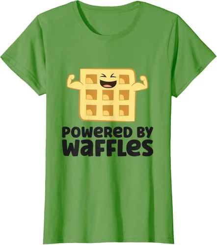 Vista 4 de Camiseta de gofres para el desayuno con diseño de gofres, Blanco, S