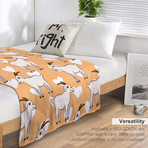 Vista 6 de Manta de cabra suave, mullida y cálida, manta pequeña de 30 x 40 pulgadas para sofá, oficina, manta estética amarilla, regalos para niñas y niños