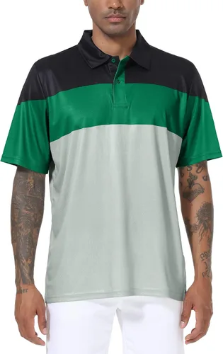 Vista 2 de Polo de golf para hombre grande y alto, ajuste seco, manga corta, impresión, rendimiento que absorbe la humedad, deportivo, casual, polo M-7XL