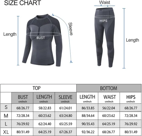 Vista 7 de MEETWEE Ropa interior térmica para mujer, conjunto de equipo de esquí Long Johns para clima frío, capa base, capa superior e inferior cálida