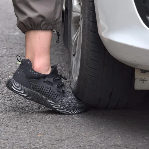 Vista 58 de SUADEX Zapatos deportivos con punta de acero para hombres y mujeres, indestructibles, ligeros, cómodos, antideslizantes, puntera compuesta