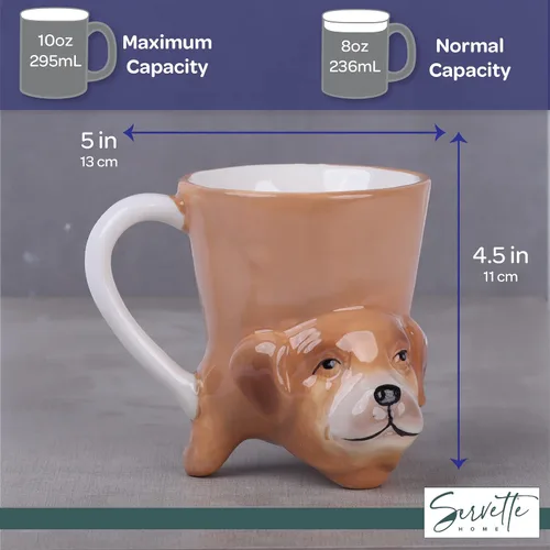 Vista 5 de Servette Home Taza de café de cerámica taza de perro de 10 oz
