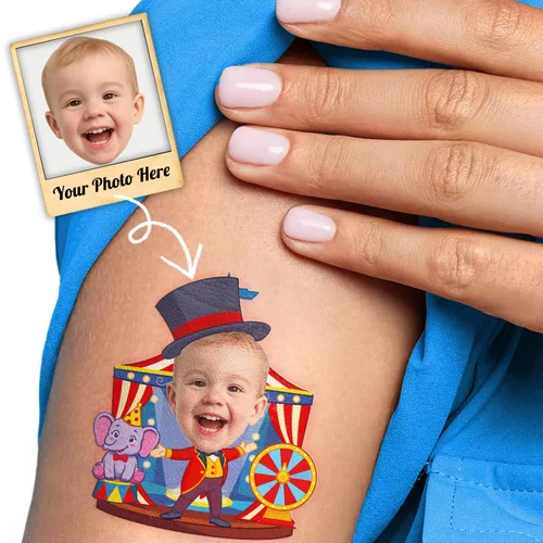Vista 9 de 96 tatuajes temporales que brillan en la oscuridad para niños - Payaso de circo de carnaval Animal Popcorn Fake Tattoos Luminous Waterproof