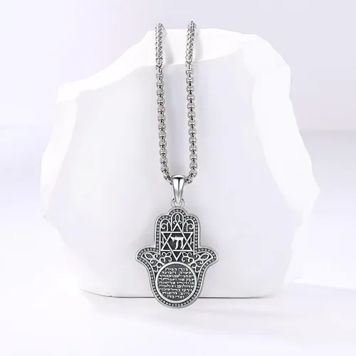 Vista 95 de Aniu Joyería de plata de ley 925 Hamsa de Fátima para mujer con circonita cúbica, viene con caja de regalo negra