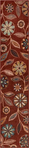 Vista 13 de Maples Rugs Reggie - Alfombra bohemia con estampado floral, 1 pies 8 Gris oscuro