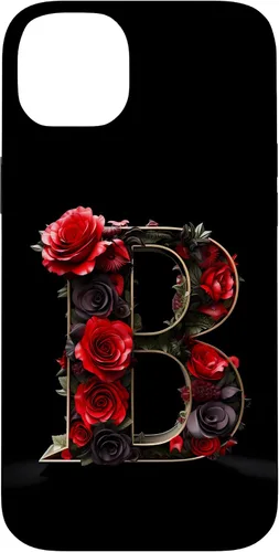 Vista 15 de B Monogram Letter Red Roses Floral Case for iPhone 17