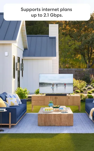 Vista 5 de Router wifi de malla Amazon eero Outdoor 7 con un mes gratis de eero Plus (con renovación automática), resistente a la intemperie