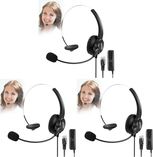 Vista 10 de AGPtEk – teléfono intercomunicador centro de llamadas con auricular., Reemplazo para audífonos