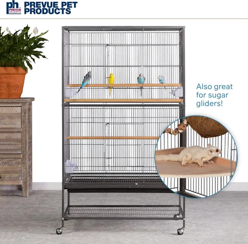 Vista 9 de Prevue Productos para mascotas Jaula de hierro forjado con soporte F040 Jaula para pájaros negra, 31 pulgadas por 20 1/2 pulgadas por 53 pulgadas
