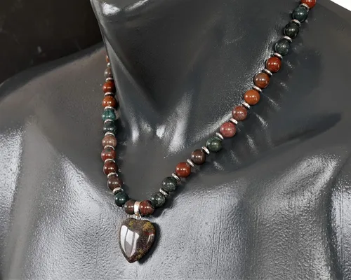 Vista 72 de Colgante de corazón de aventurina natural, Collar de cuentas de aventurina genuina, Collar de piedra verde, Collar de piedras preciosas, Cuentas