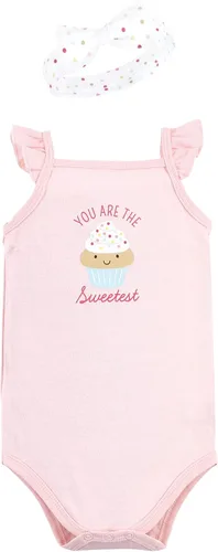 Vista 3 de Hudson Baby girls Sleeveless Bodysuit and Headband Set