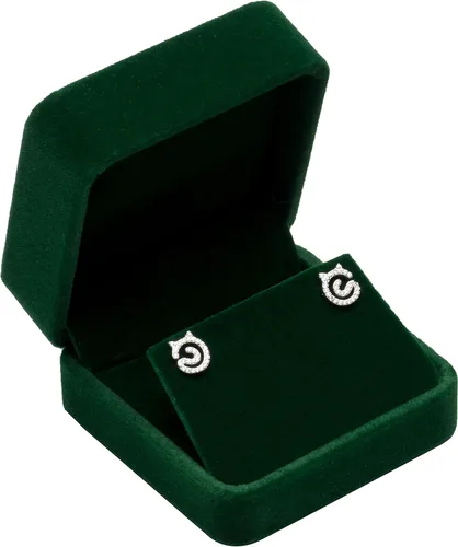 Vista 3 de Cajas de regalo de pendientes de terciopelo Joyero (verde)