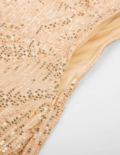 Vista 7 de GRACE KARIN Vestido de lentejuelas para mujer, con purpurina brillante, un hombro, vestido de fiesta, club, dobladillo cruzado, vestidos de cóctel