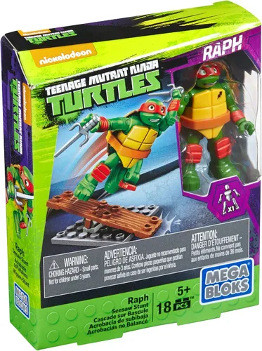 Vista 11 de Mega Bloks Teenange Mutant Ninja Turtles Raph Balancín Stunt Building Playset