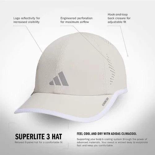 Vista 96 de Adidas Superlite - Gorra deportiva ajustable de ajuste relajado para entrenamiento