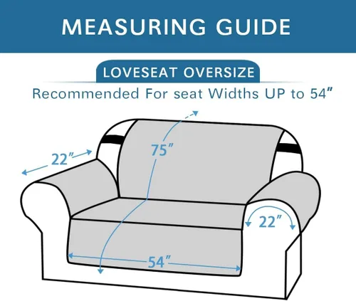 Vista 32 de H.VERSAILTEX Funda de sofá resistente al agua para sofá de 3 cojines, reversible, protector de muebles acolchado con correa elástica, funda de sofá