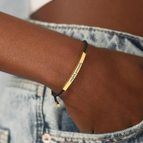 Vista 5 de Pulsera de tubo Unf ck Yourself, pulsera de tubo ajustable trenzada a mano, pulseras inspiradoras para parejas, joyería de regalo de Navidad