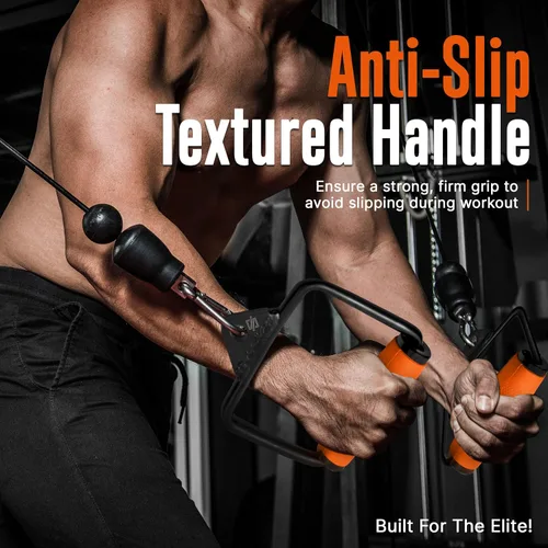 Vista 4 de SQUATZ Single D Row Handle - Non-Slip Handle Cable Attachment for Weight Workout with 360 Degree Rotational Knuckle, Great for Seated Row Exercises