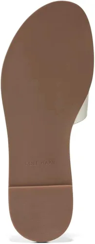 Vista 5 de Cole Haan Flynn Logo Slide Sandalia plana para mujer, Piel de garceta