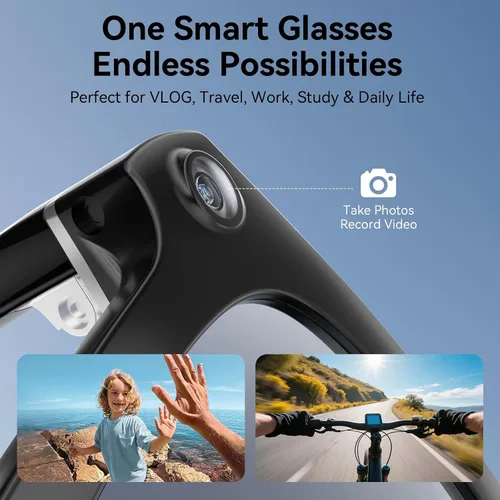 Vista 2 de Gafas inteligentes con cámara, gafas de grabación de video 1080P
