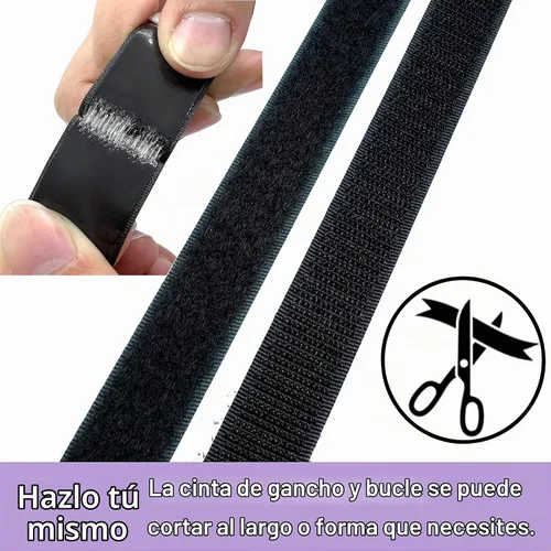 Vista 2 de 1 pulgada x 33 pies de cinta adhesiva de gancho y bucle, tiras de gancho y bucle de nylon multiusos resistentes, rollos de cinta adhesiva