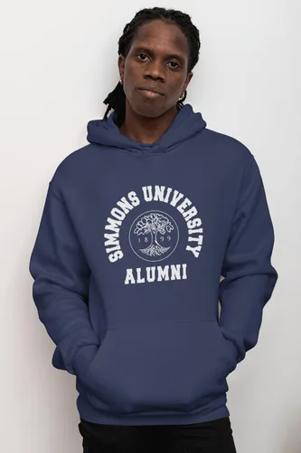 Vista 3 de CreateMyTee Sudadera con capucha de los exalumnos de la Universidad Simmons