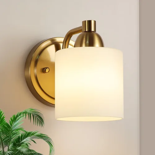Vista 11 de Mecgirn Apliques de Pared de Vidrio Esmerilado Níquel Cepillado, Paquete de 1 Luminarias de Pared Interiores Cableadas para Sala de Estar, Pasillo
