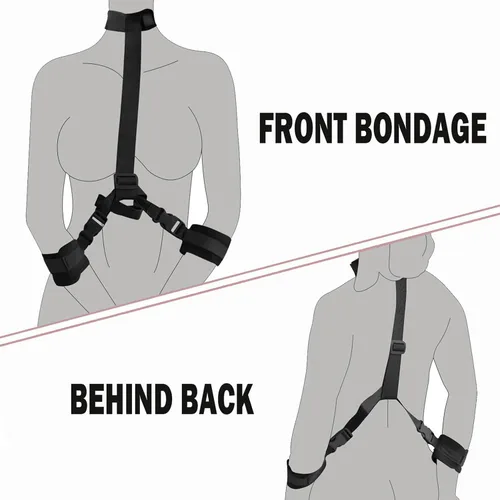 Vista 5 de BDSM - Juego de juguetes sexuales de bondage, correas de sujeción para cama sexual, juego de esposas para adultos adultos, dormitorio, kit
