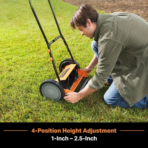Vista 4 de LawnMaster LMRM1401 - Cortacésped con carrete de empuje (14 pulgadas, 5 cuchillas)