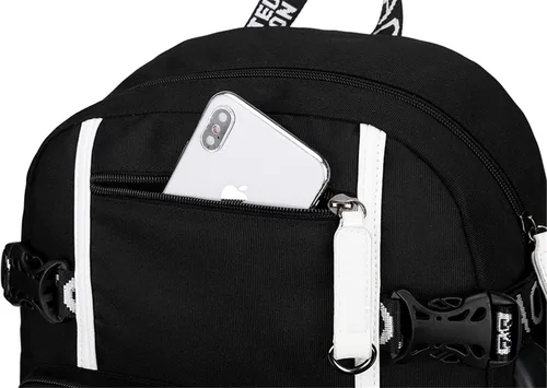 Vista 4 de BOLAKE Mochila juvenil Cristiano Ronaldo con puerto de carga USB, duradera Al Nassr FC, mochila casual para estudiantes, color 13, Mochilas