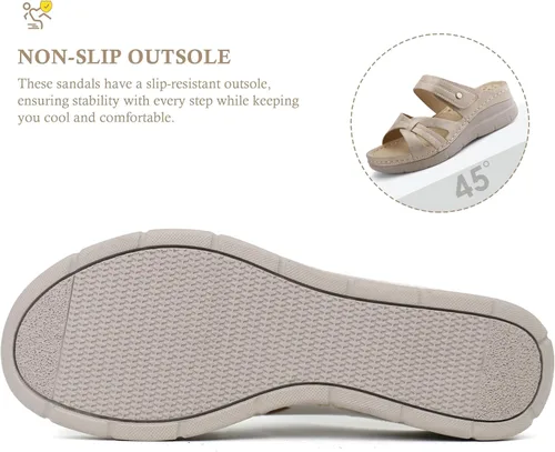 Vista 6 de Ortho + Rest Sandalias ortopédicas cómodas para mujer, sandalias ortopédicas para caminar con soporte de arco