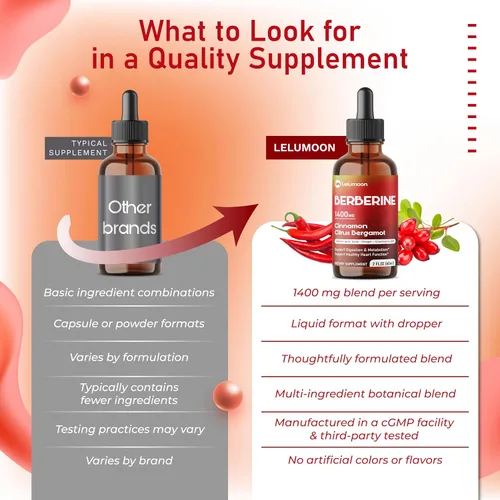 Vista 7 de Ultra Berberina 1400 mg con canela, bergamota cítrica, ALA y CoQ10 - Apoya la digestión, el metabolismo y la función cardíaca - Fabricado