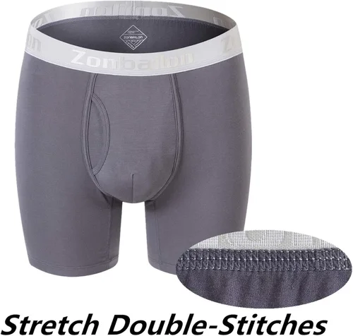 Vista 3 de Ropa interior de bambú para hombre, calzoncillos tipo bóxer con bolsa para bragueta M, L, XL, 2XL, 3XL