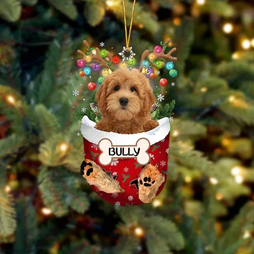 Vista 183 de IZI POD Affenpinscher Adorno de Navidad personalizado para perro, adorno de bolsillo de nieve para perro para árbol de Navidad, adorno acrílico