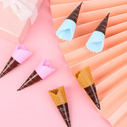 Vista 3 de 30 piezas de mini cono de helado artificial realista, adorable cono de helado de simulación, juego de comida, casa de muñecas, suministros