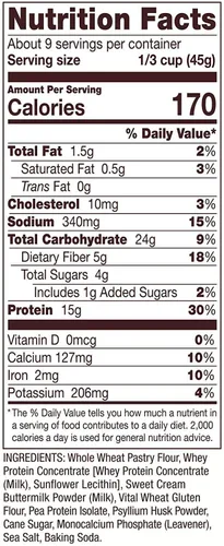 Vista 2 de Bob's Red Mill Mill Protein - Mezcla para panqueques y waffles, 14 onzas (paquete de 1)