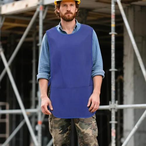 Vista 5 de 2 delantales de trabajo para adultos, para hombres y mujeres, resistentes al aceite, delantales de cocina y barbero con bolsillos, uniformes