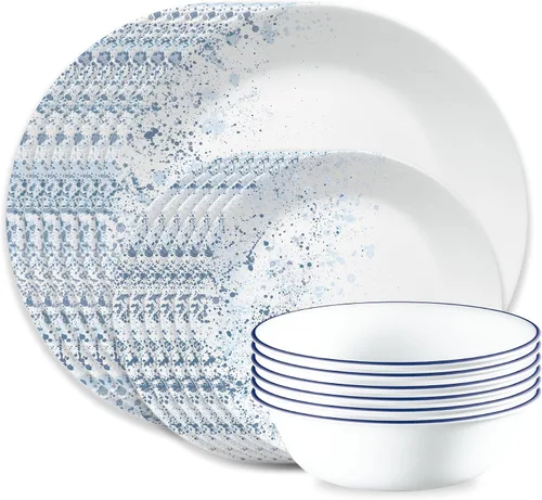 Vista 10 de Corelle Terracotta Dreams - Juego de vajilla para 6 platos llanos de 18 piezas, platos de aperitivo y cuencos de 18 onzas, apto para lavavajillas