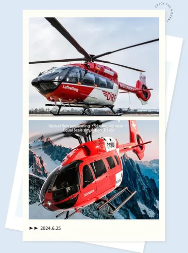 Vista 5 de C190 H145 6CH Helicóptero de control remoto avión para adultos principiantes RC Heli solo rotor sin altitudes mantener la altitud/posicionamiento