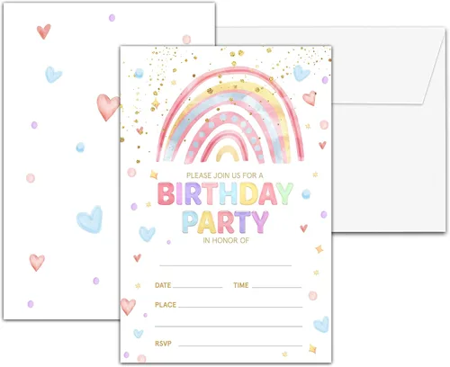 Vista 28 de Invitaciones para fiesta de primer cumpleaños, invitaciones de cumpleaños con purpurina de globo, invitaciones de cumpleaños de doble cara