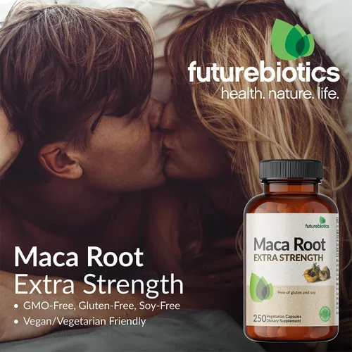 Vista 3 de Futurebiotics La raíz de maca extra fuerte apoya la energía, la resistencia y la salud reproductiva, sin OMG, 120 cápsulas vegetarianas