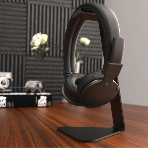 Vista 6 de Kanto H1 Soporte universal para auriculares - Negro - Construcción de acero sólido - Superficie de descanso de silicona curvada