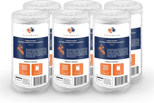 Vista 10 de Aquaboon Filtro de agua para heridas de cuerda de 1 micrón, repuesto de 10 x 4.5 pulgadas, cartucho de filtro de agua para toda la casa compatible