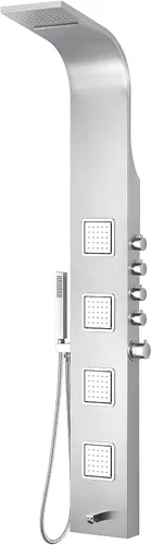 Vista 18 de ANZZI Sistema de Panel de Cabezal de Regadera Fontan Acero Cepillo 6 Chorros Turbo & Multifuncional Jet de Alta Presión + Lluvia + Combo