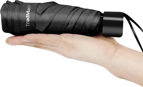 Vista 4 de TradMall - Miniparaguas de viaje, portátil, ligero, compacto, con 95% de protección UV para sol y lluvia