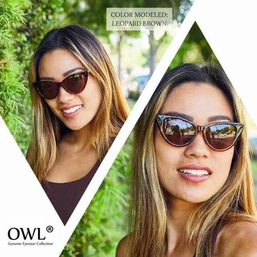 Vista 75 de OWL Gafas de sol Cateye para mujer, diseño retro clásico vintage con alas altas